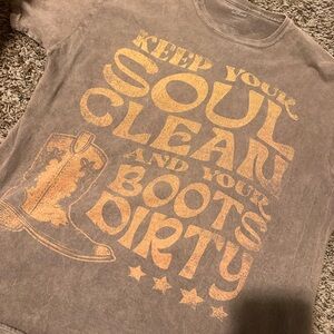 Graphic Tee with Western Print